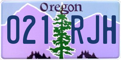 OR license plate 021RJH