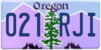 OR license plate 021RJI