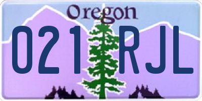 OR license plate 021RJL