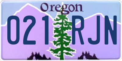 OR license plate 021RJN