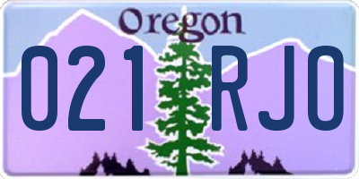 OR license plate 021RJO