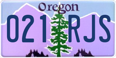 OR license plate 021RJS