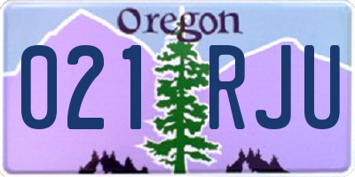 OR license plate 021RJU