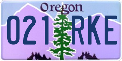 OR license plate 021RKE