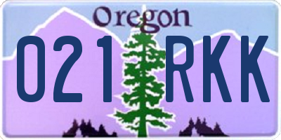 OR license plate 021RKK