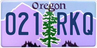 OR license plate 021RKQ