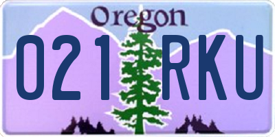 OR license plate 021RKU
