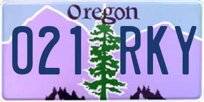OR license plate 021RKY
