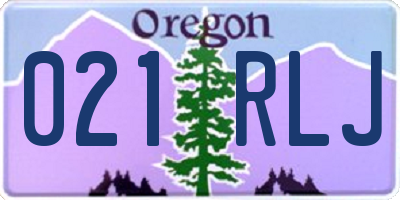 OR license plate 021RLJ