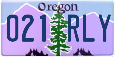 OR license plate 021RLY