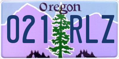 OR license plate 021RLZ