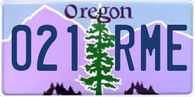 OR license plate 021RME