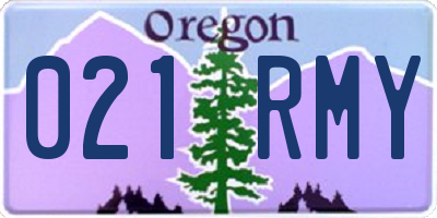 OR license plate 021RMY
