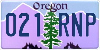 OR license plate 021RNP
