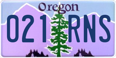 OR license plate 021RNS