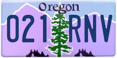 OR license plate 021RNV