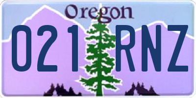 OR license plate 021RNZ