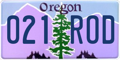 OR license plate 021ROD