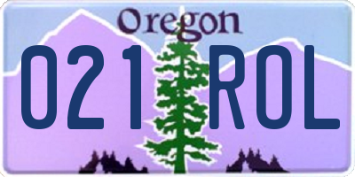 OR license plate 021ROL