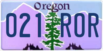 OR license plate 021ROR