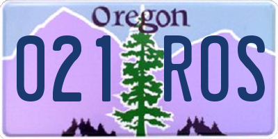 OR license plate 021ROS