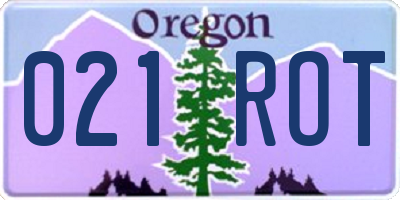 OR license plate 021ROT