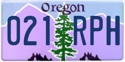 OR license plate 021RPH