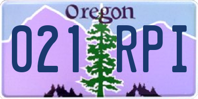 OR license plate 021RPI