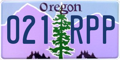 OR license plate 021RPP