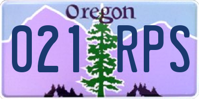 OR license plate 021RPS
