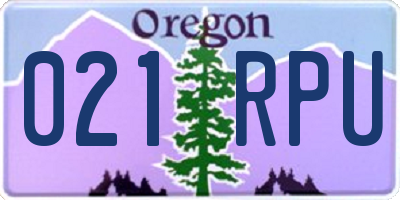 OR license plate 021RPU