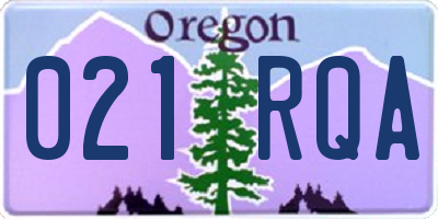 OR license plate 021RQA