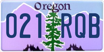 OR license plate 021RQB