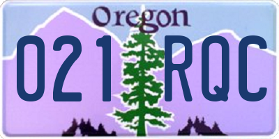 OR license plate 021RQC