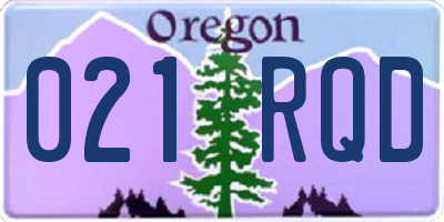 OR license plate 021RQD