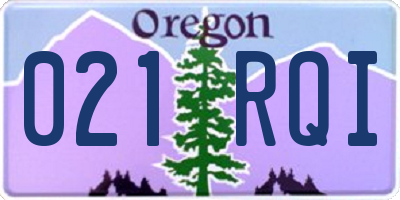 OR license plate 021RQI