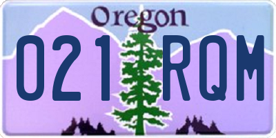 OR license plate 021RQM