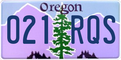 OR license plate 021RQS