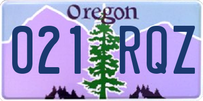 OR license plate 021RQZ