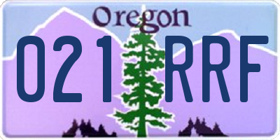 OR license plate 021RRF
