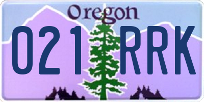 OR license plate 021RRK