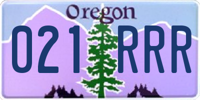 OR license plate 021RRR