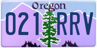 OR license plate 021RRV