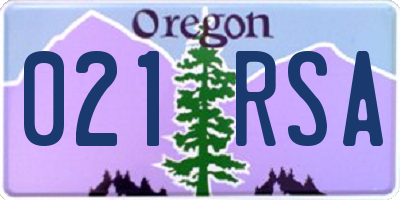 OR license plate 021RSA