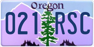 OR license plate 021RSC
