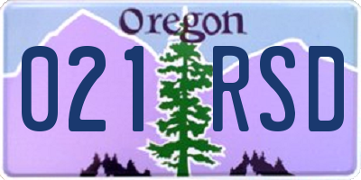 OR license plate 021RSD