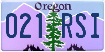 OR license plate 021RSI