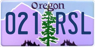 OR license plate 021RSL