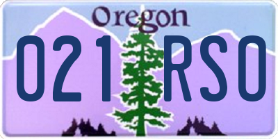 OR license plate 021RSO