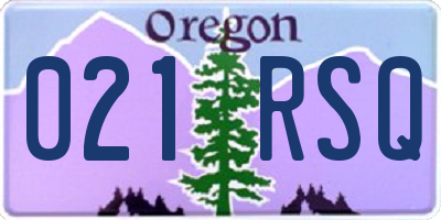 OR license plate 021RSQ